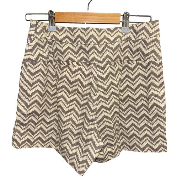 Cartonnier Anthropologie Zigzag Shorts Size 6 Side Zip Pocketed Cotton Blend - Picture 5 of 10